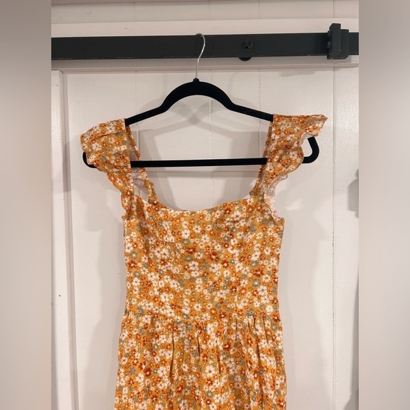 REFORMATION Lucila Linen Yellow Midi Dress 2 - Picture 9 of 10